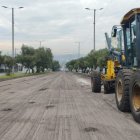 Los trabajos se concentran en los carriles centrales de la av. Galo Plaza Laso.