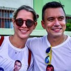 Agenda. La esposa del presidente y candidato Daniel Noboa se ha sumado a los actos de campaña.