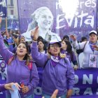 Mujeres participando en una movilización contra la violencia machista, en Buenos Aires (Argentina).
