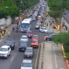 Tráfico en la av. Barcelona por la Noche Amarilla.