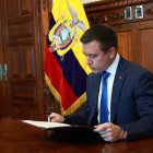 Daniel Noboa en una foto de archivo. Firma del Gobierno Nacional para nuevo edificio para el Museo Nacional en Quito.