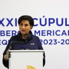 Fotografía de archivo en donde se ve a la ministra de Relaciones Exteriores de Ecuador, Gabriela Sommerfeld.