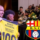 El campeón del mundo, David Trezeguet compartió la Cena Amarilla junto a los jugadores del Barcelona SC.