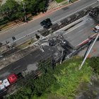 Vista aérea que muestra el lugar de un accidente aéreo en Sao Paulo, Brasil, el 7 de febrero de 2025.