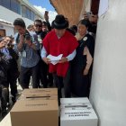 Leonidas Iza ya votó este 9 de febrero de 2025.