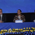 Diana Atamaint en rueda de prensa del CNE.