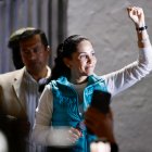La candidata del correísmo, Luisa González, tildó de victoria los resultados.