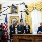 El presidente de Estados Unidos, Donald Trump, en una rueda de prensa.
