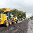 Los trabajos avanzan en los carriles centrales de la av. Galo Plaza Lasso.
