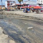 Así quedó el canal que descargó aguas pluviales al mar.