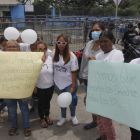 Plantón fuera de la Penitenciaria.