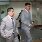 Pablo Muentes en su llegada a la audiencia.