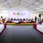 Vista general del Tercer Encuentro Multipartidario e Interinstitucional por la Democracia para garantizar los comicios general del próximo 17 de agosto en Bolivia.