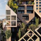 Torre Puzzle Tirana: varios módulos en una de las fachadas.