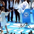 Ciudad de México. Participantes de un miting del Partido Acción Nacional.