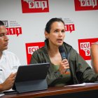 Las ministras Inés Manzano y Alegría Crespo durante la reunión en la que se dieron a conocer las medidas adoptadas.