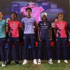 Algunas de las jugadoras y nuevos refuerzos, durante el evento de la camiseta y plantilla en la Universidad San Francisco de Quito, ubicada en Cumbayá.