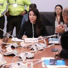 Pamela Aguirre, presidenta de la Comisión de Fiscalización, recibió las comparecencias sobre el caso del campo Sacha, el 26 de febrero.