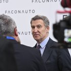 El presidente del PP, Alberto Núñez Feijóo, este martes en Barcelona (España).