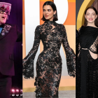 Elton John, Kendall Jenner y Emma Stone junto a Margaret Qualley.
