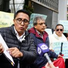 Andrés Quishpe, presidente de la UNE, acudió a la Unidad de la Familia en Quito.