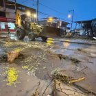 Estragos de la intensa lluvia en Manta