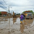 Trabajos del Ministerio de Transporte y Obras Públicas en  vía E15 "Y" de Rocafuerte - Charopotó, sector Cañitas, km 9.
