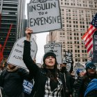 NEW YORK (United States), 15/03/2025.- Thousands of protesters flood the streets in opposition to proposed budget cuts in New York City, New York, 15 March 2025. Advocates warn that reductions in funding could severely impact vulnerable communities, including low-income families, seniors, and individuals with disabilities. The demonstration is among many nationwide actions urging policymakers to prioritize public welfare. (Protestas, Nueva York) EFE/EPA/OLGA FEDOROVA