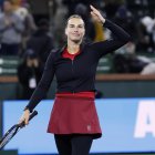 Aryna Sabalenka celebra tras vencer en semfinales a Madison Keys y meterse a la final.