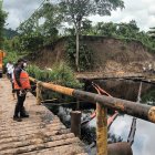 El río Caple es otro de los afleuntes afectados por el derrame de petróleo.