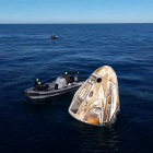 Cápsula en la que volvieron los astronautas.