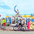 El grupo de Ciclistas de la Calle que realizó la travesía a Manabí.