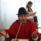 Leonidas Iza compareció en la Comisión de Garantías Constitucionales.