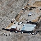 Vista aérea del Rancho Izaguirre en Tehuchitlán, Estado de Jalisco, donde el colectivo "Guerreros Buscadores" localizó tres crematorios humanos.