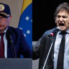 Combo de fotografías que muestran al presidente de Colombia, Gustavo Petro (i), y al presidente de Argentina, Javier Milei.