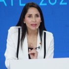 Luisa González durante el debate presidencial de cara al balotaje.