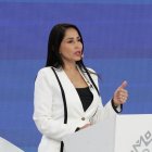 Luisa González habló del tema Venezuela en el Debate 2025.