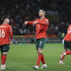 Cristiano Ronaldo anotó uno de los cinco goles para Portugal en el 5-2 ante Dinamarca, en la Nations League. Resultado que los clasificó a la semifinal