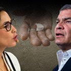 Fotomontaje para graficar este artículos sobre la candidata presidencial Luisa González y su líder Rafael Correa, en torno a un tema delicado para sus intereses políticos.