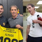 Guillermo Almada estuvo en la redacción de diario Expreso y en el Monumental recibió la camiseta 100 de manos de Antonio Álvarez.
