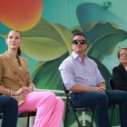 El presidente Noboa y su esposa, Lavinia Valbonesi, en un acto en Estados Unidos.