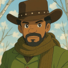El valiente Django reimaginado en el estilo único de Ghibli.