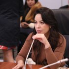 La asambleísta del correísmo y presidenta de la mesa de Fiscalización, Pamela Aguirre.