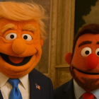 Donald Trump y Daniel Noboa estilo los Muppets de Disney.