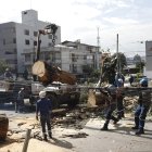 Continúan los trabajos de limpieza de árbol caído en el barrio Granada Centeno en el norte de Quito.