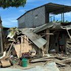 El Oro. Esta es una de las viviendas afectadas tras una de las explosiones.