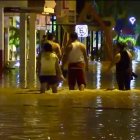 Desbordamiento de esteros  y creciente del Río Grande, en Santa Ana.
