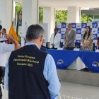 El vicepresidente del CNE, Enrique Pita, participó del simulacro electoral en Guayas.