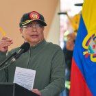 El presidente de Colombia, Gustavo Petro, durante un acto para analizar el Proceso de Paz Territorial en Nariño, este sábado 5 de abril, en Pasto.