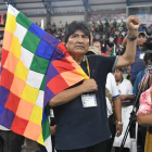 El expresidente de Bolivia, Evo Morales, en un acto proselitista previo a las elecciones presidenciales bolivianas de 2025.